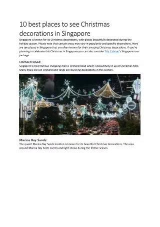 10 best places to see Christmas decorations in Singapore