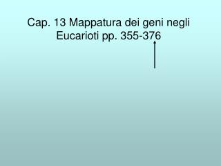 Cap. 13 Mappatura dei geni negli Eucarioti pp. 355-376