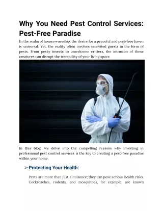 Why You Need Pest Control Services_ Pest-Free Paradise