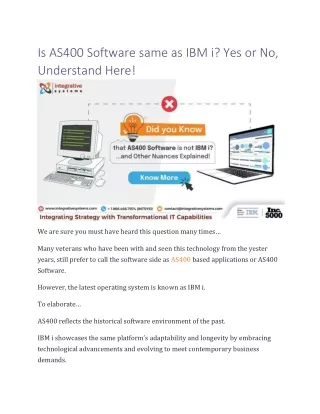 Is AS400 Software same as IBM i Yes or No, Understand Here