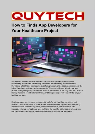 How to Finds App Developers for Your Healthcare Project