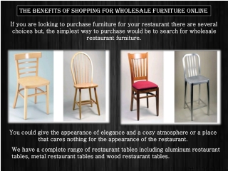 The benefits of shopping for Wholesale Furniture online