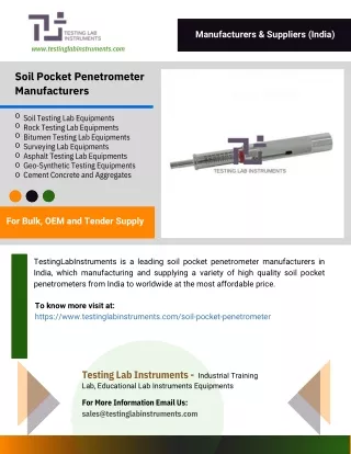 Soil Pocket Penetrometer Manufacturers