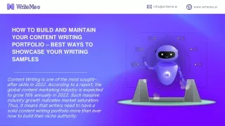 HOW TO BUILD AND MAINTAIN YOUR CONTENT WRITING PORTFOLIO – BEST WAYS TO SHOWCASE YOUR WRITING SAMPLES