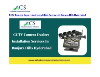 CCTV Camera Dealers and Installation Services in Banjara Hills Hyderabad