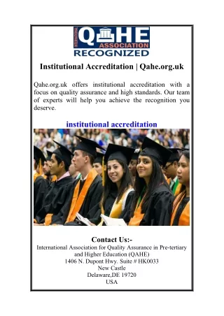 Institutional Accreditation | Qahe.org.uk