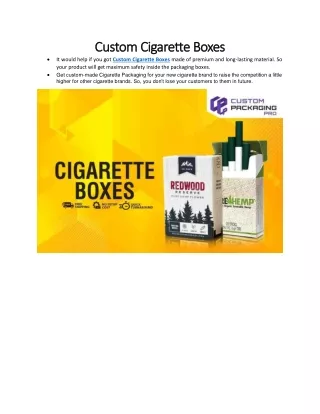 Custom Cigarette Boxes