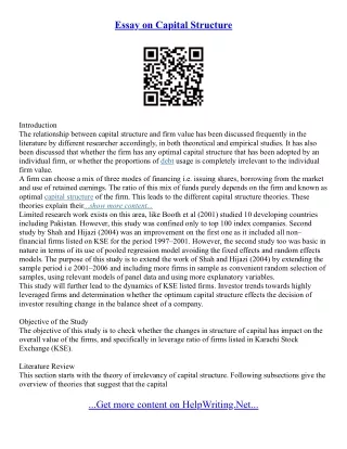 Structure Of A Research Essay