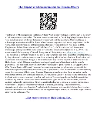 Essay On Microorganisms