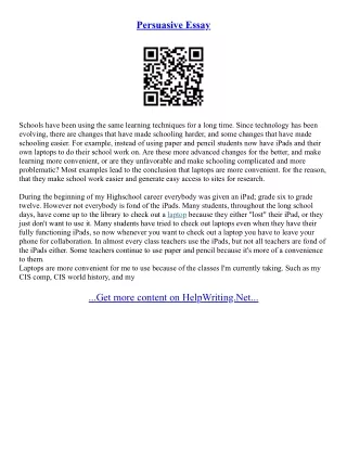 5Th Grade Persuasive Essay Topics