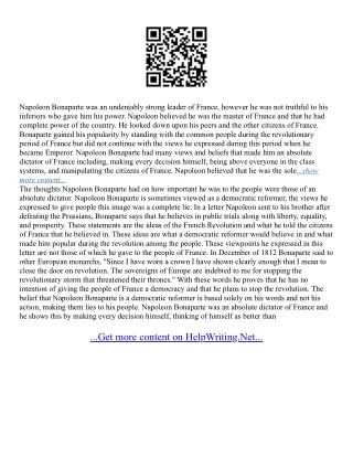 Napoleon Bonaparte Essay