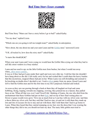 Story Essay Sample