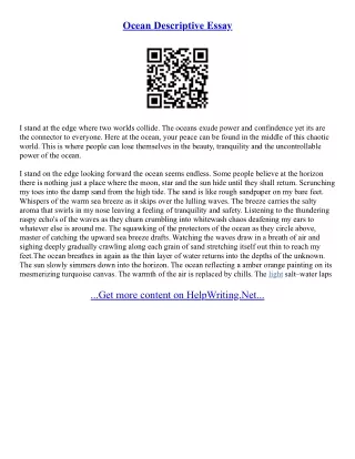Descriptive Essay