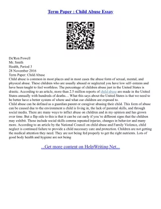 Term Paper Essays