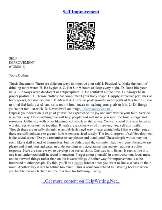 Self Improvement Essay