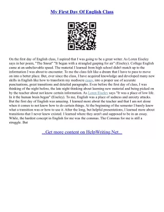 First Class Essays