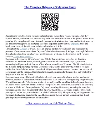 Odysseus Essay