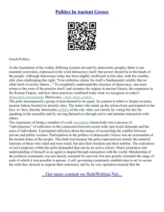Essay On Greece