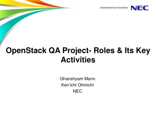 OpenStack QA Project- Roles &amp; Its Key Activities