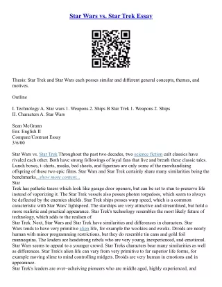 Star Wars Essay