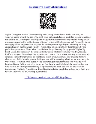 Essay About Music