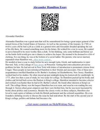 Alexander Hamilton Essay