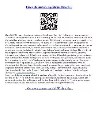 Autism Essay Topics