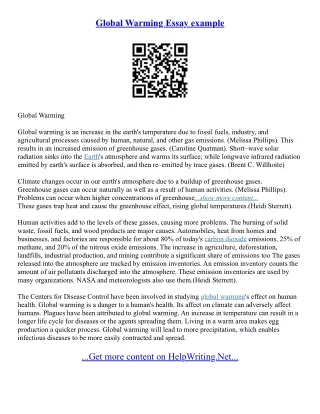 Global Warming Introduction Essay