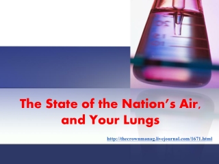 The State of the Nation’s Air, and Your Lungs