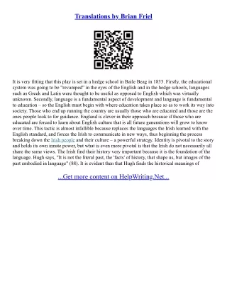 Translation Essay