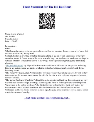 Narrative Essay Thesis Statement Examples