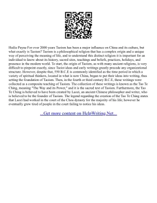 Taoism Essay