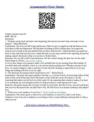 Good Argumentative Essay Examples
