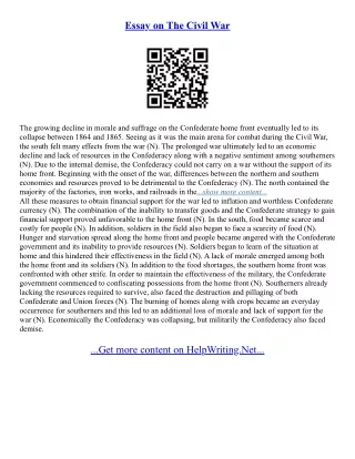 The Civil War Essay