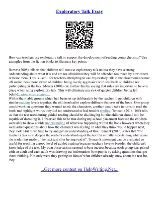 What Is An Exploratory Essay
