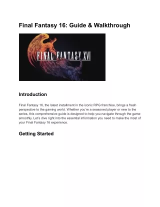 Final Fantasy 16 Guide & Walkthrough