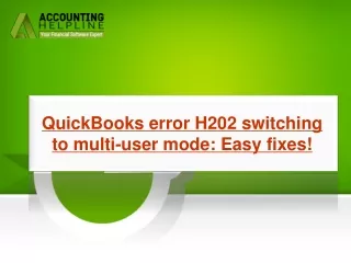 Technical Solution For QuickBooks error H202