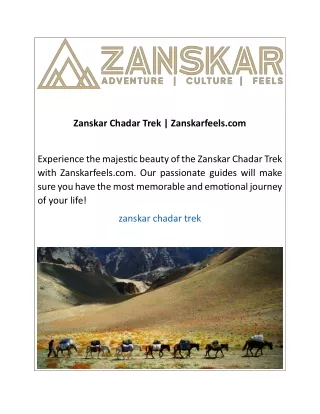 Zanskar Chadar Trek Zanskarfeels