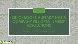 A must follow guide to fix QuickBooks Already Has a Company File Open