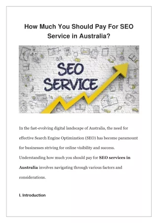 How Much You Should Pay For SEO Service in Australia?