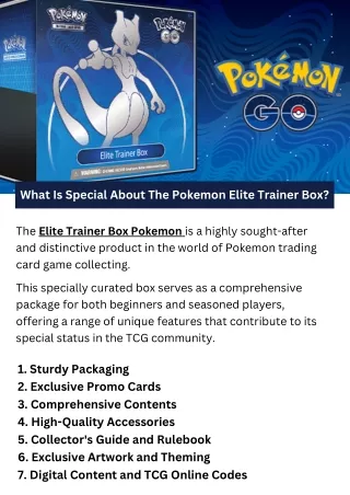 What Is Special About The Pokemon Elite Trainer Box?