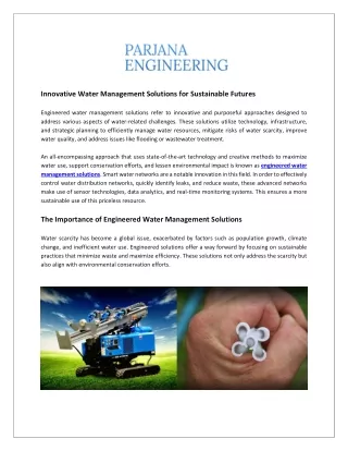 Get the Best Engineered Water Management Solutions