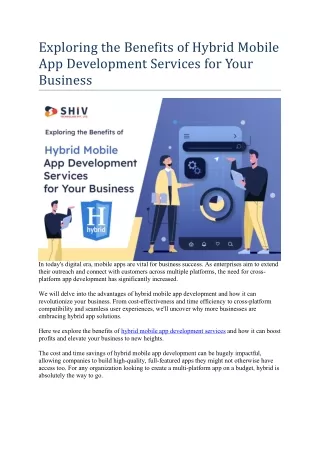 Key Benefits of Hybrid Mobile App Development Services for Your Business-PDF