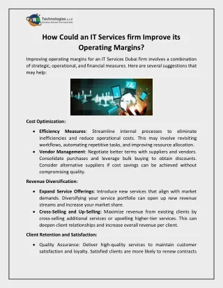 How Could an IT Services firm Improve its Operating Margins?