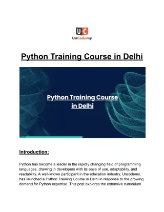 Python Training Course in Delhi