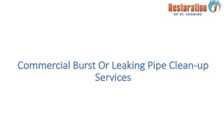 Commercial Burst Or Leaking Pipe Clean-up Services