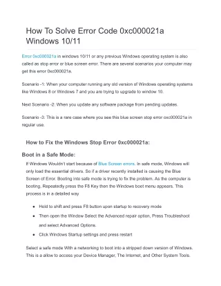 How To Solve Error Code 0xc000021a Windows 10_11