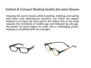 Fashion & compact Reading quality eye Glasses