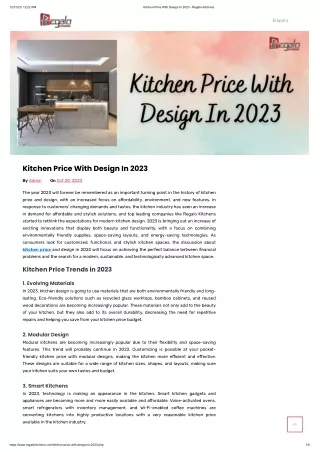 Kitchen Price With Design In 2023