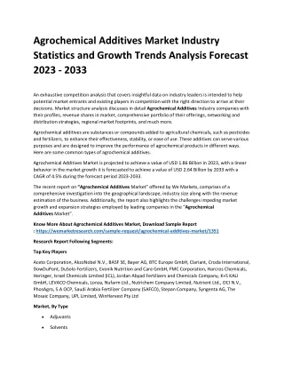 Agrochemical Additives Market